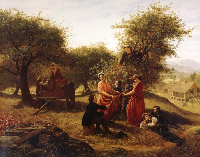 Jerome B Thompson Apple Gathering Sweden oil painting art